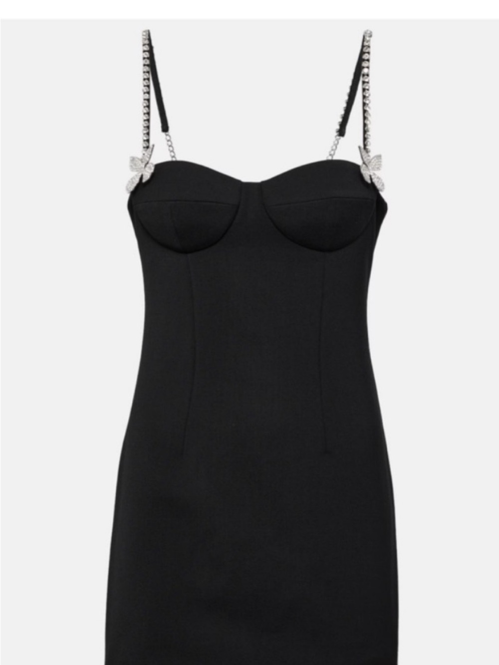 AREA Women's butterfly crystal-embellish Mini Cocktail dress black Size 2